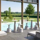 Kulatý stůl z polyethylenu s kulatým stolem Hoplà (H110) hpl vyrobený v Itálii Viadurini