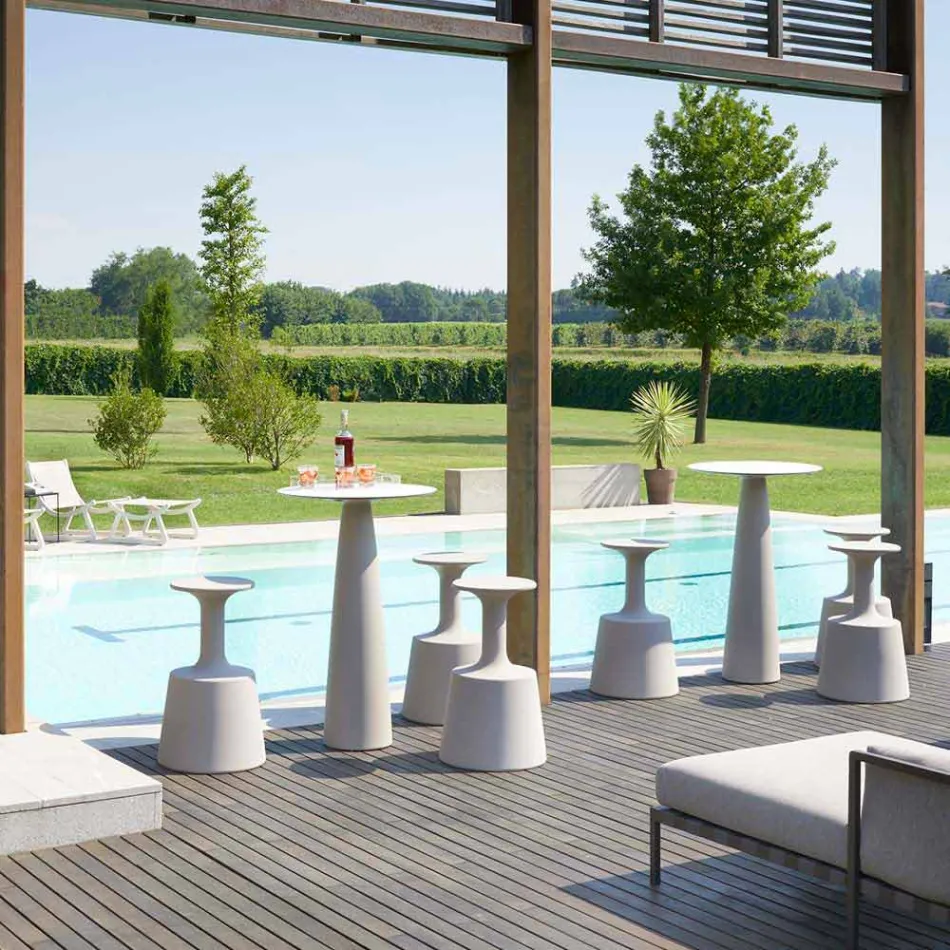 Kulatý stůl z polyethylenu s kulatým stolem Hoplà (H110) hpl vyrobený v Itálii Viadurini