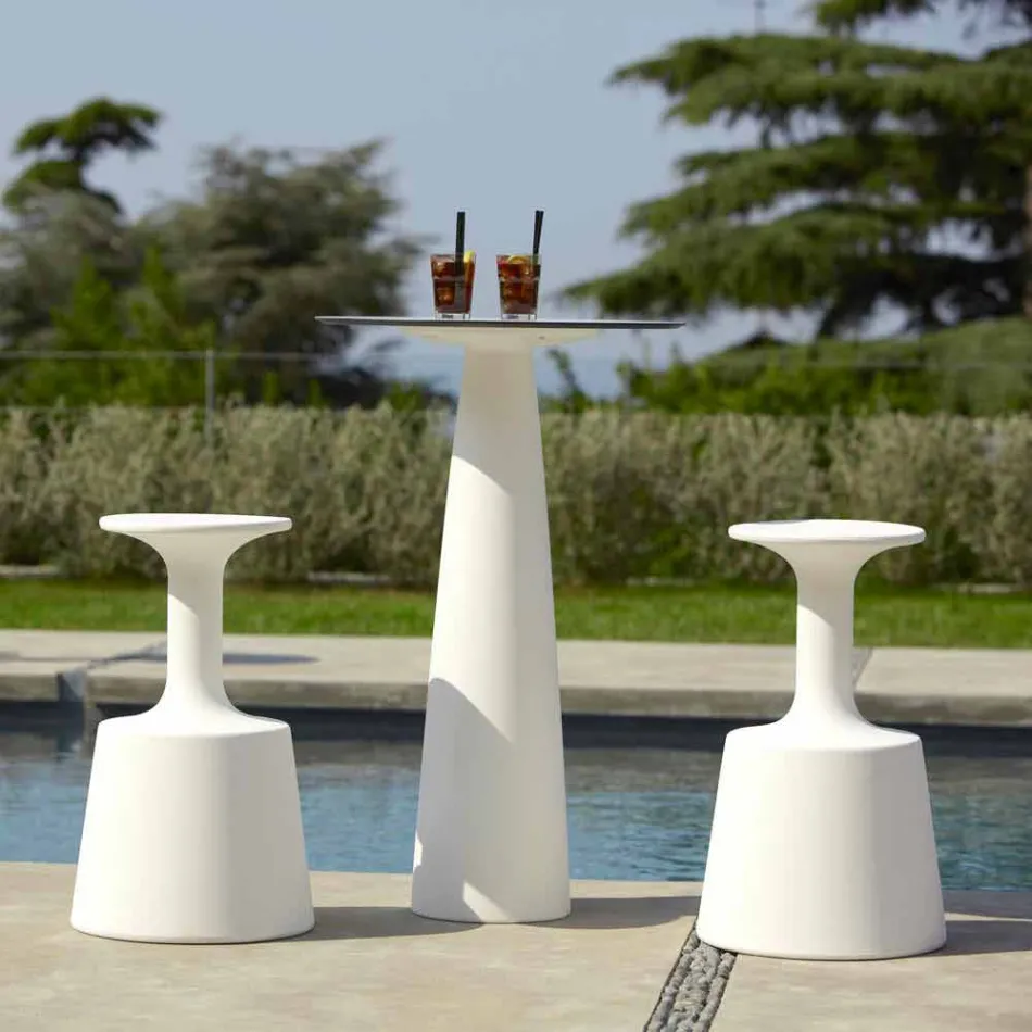 Kulatý stůl z polyethylenu s kulatým stolem Hoplà (H110) hpl vyrobený v Itálii Viadurini