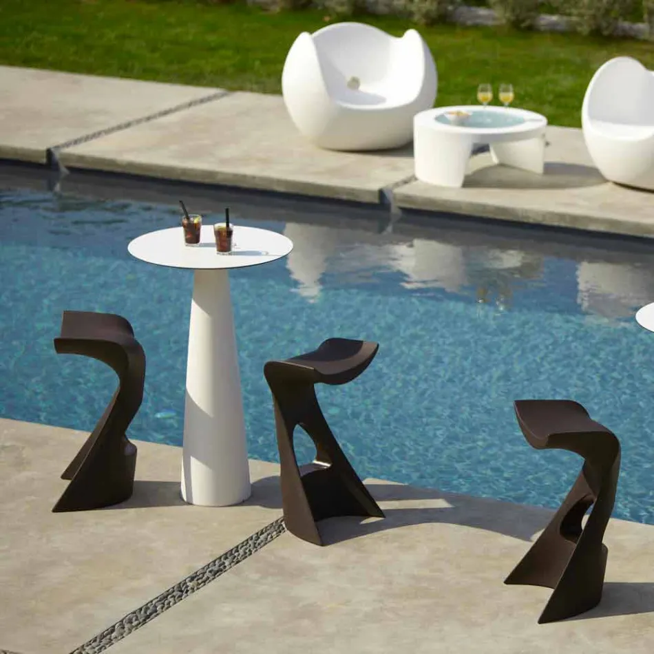 Kulatý stůl z polyethylenu s kulatým stolem Hoplà (H110) hpl vyrobený v Itálii Viadurini