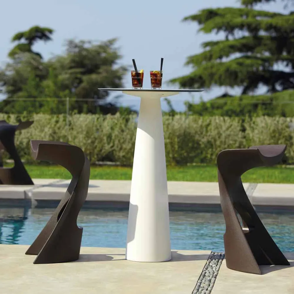 Kulatý stůl z polyethylenu s kulatým stolem Hoplà (H110) hpl vyrobený v Itálii Viadurini