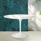 Kulatý stůl Saarinen Tulip V 74 cm, keramika Florim Calacatta Gold Gloss - Scarlet Viadurini