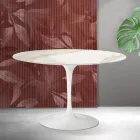 Kulatý stůl Saarinen Tulip V 74 cm, keramika Florim Calacatta Gold Matt - Scarlet Viadurini