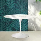 Kulatý tulipánový stůl Saarinen V 74 cm, lesklý keramický Statuario Florim - šarlatový Viadurini