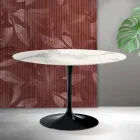 Kulatý stůl Saarinen Tulip V 74 cm z matné keramiky Florim Statuario - šarlatová Viadurini