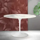 Kulatý stůl Saarinen Tulip V 74 cm z matné keramiky Florim Statuario - šarlatová Viadurini