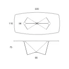 Jídelní deska stolu z matné keramiky a kovových nohou - Monacco Viadurini