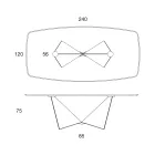 Jídelní deska stolu z matné keramiky a kovových nohou - Monacco Viadurini