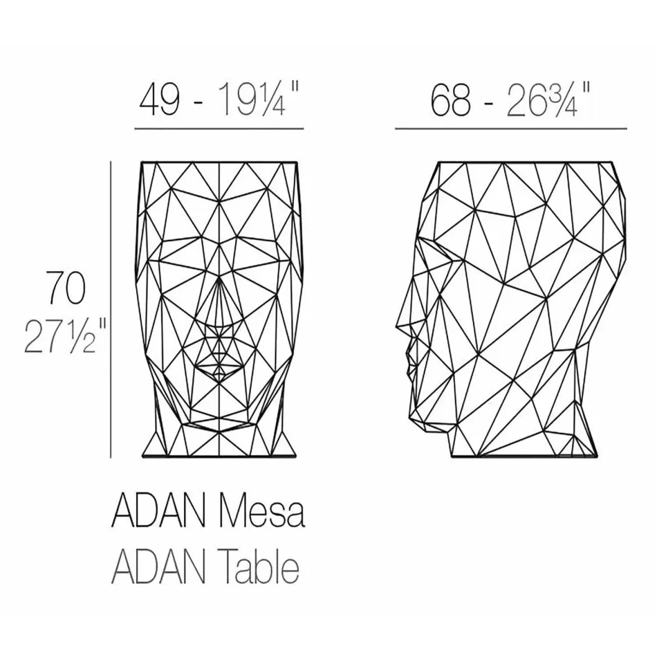 Adan by Vondom design venkovní stolek / stolička, z polyethylenu Viadurini