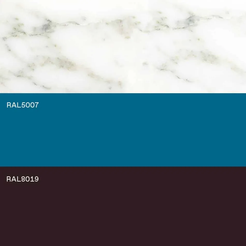 Moderní obývací pokoj z oceli s designovým mramorovým topem - Aronte Viadurini