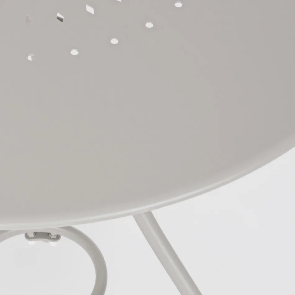 Kulatý zahradní stůl ve stylu Shabby Chich z lakované oceli – okouzlení Viadurini