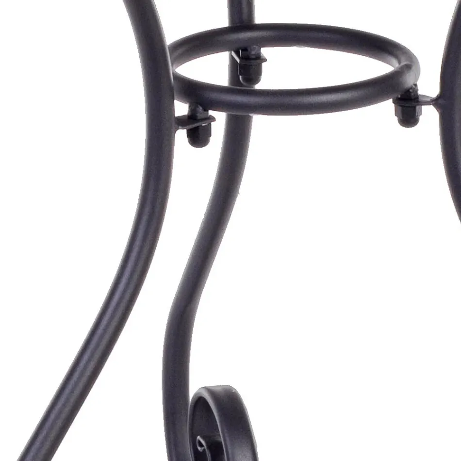 Kulatý zahradní stůl ve stylu Shabby Chich z lakované oceli – okouzlení Viadurini