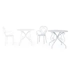 Kulatý zahradní stůl ve stylu Shabby Chich z lakované oceli – okouzlení Viadurini