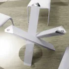 Kulatý designový stůl d.120 skleněná deska vyrobená v Itálii Cristal Viadurini