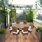 Kulatý stůl v teakového dřeva a pevném reálném tabulce Viadurini