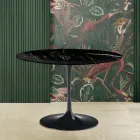Eero Saarinen Tulip Table H 73 s černou mramorovou deskou Marquinia Made in Italy - Scarlet Viadurini