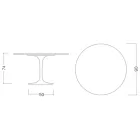 Tulipánový stůl Eero Saarinen H 73 v barvě Calacatta Michelangelo Made in Italy - Scarlet Viadurini