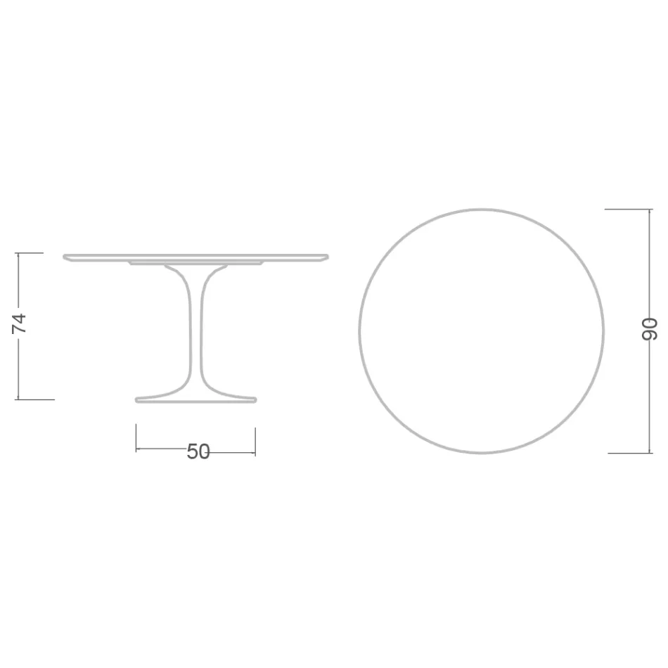 Tulipánový stůl Eero Saarinen H 73 v barvě Calacatta Michelangelo Made in Italy - Scarlet Viadurini