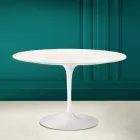 Tulipánový stůl Eero Saarinen H 73 z diamantově krémové keramiky Made in Italy - Scarlet Viadurini