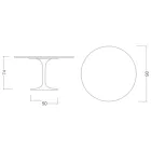 Tulipánový stůl Eero Saarinen H 73 z keramiky Entzo Made in Italy - Scarlet Viadurini