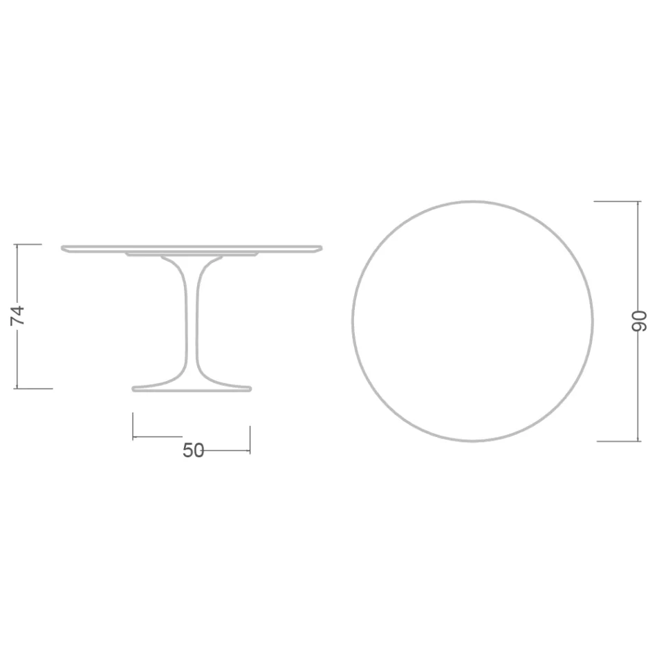 Tulipánový stůl Eero Saarinen H 73 z keramiky Kira Made in Italy - Scarlet Viadurini