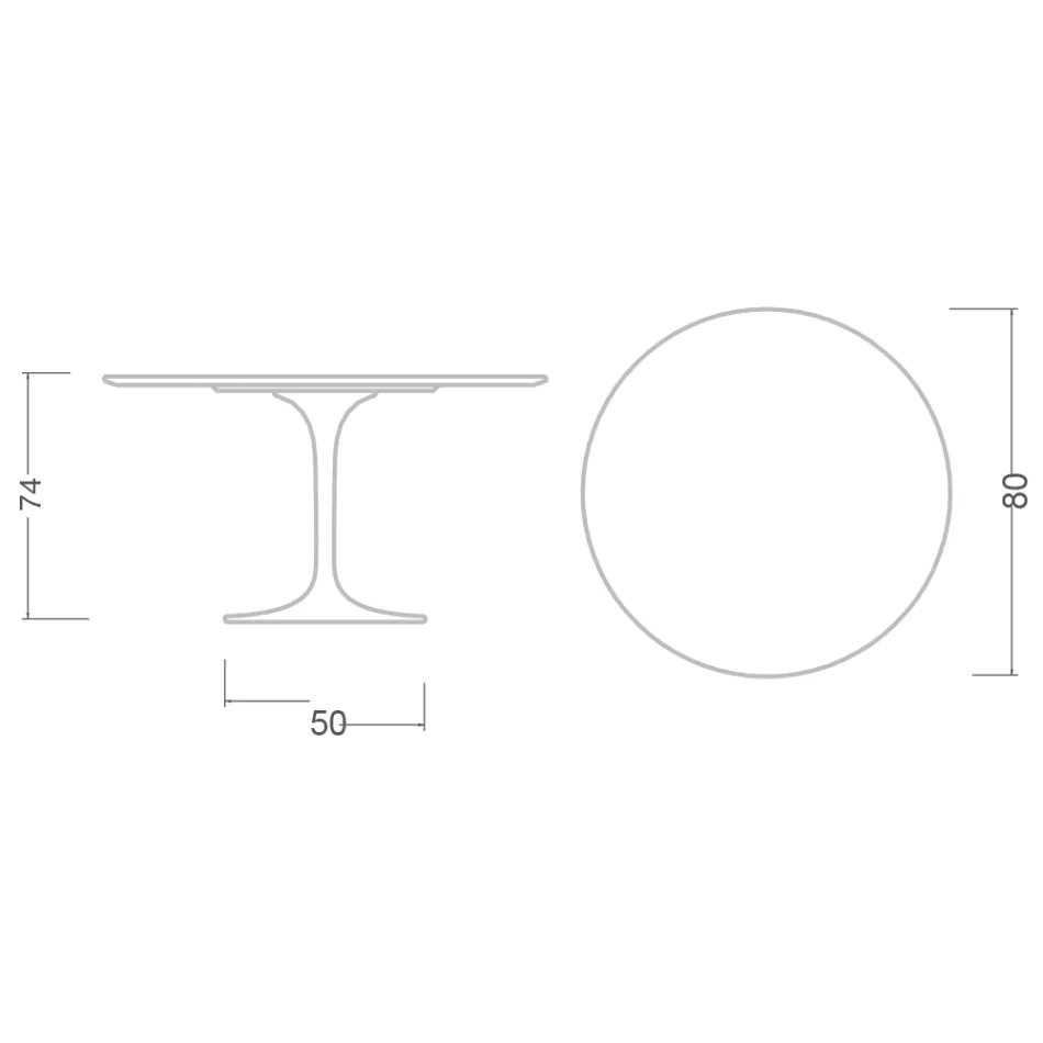 Tulipánový stůl Eero Saarinen H 73 z keramiky Morpheus Made in Italy - Scarlet Viadurini