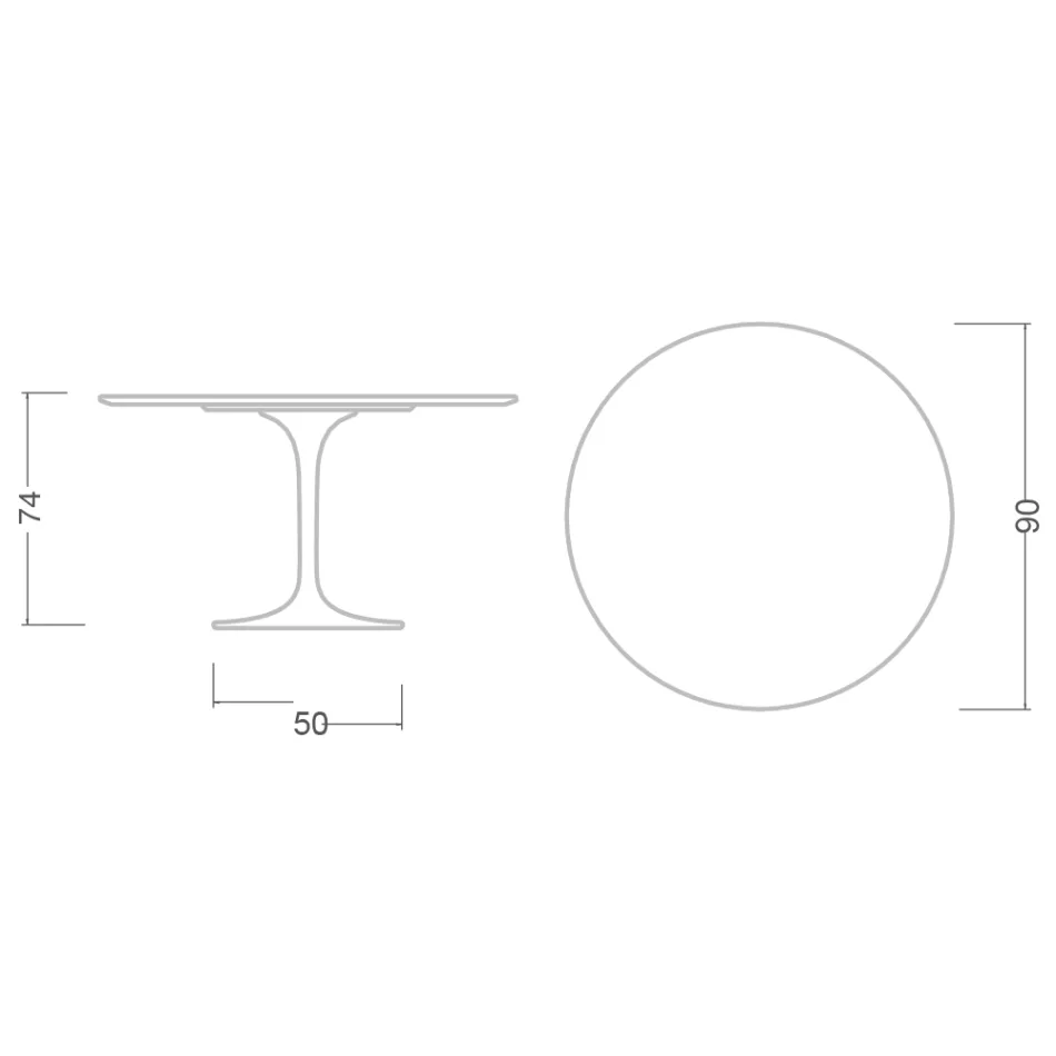 Tulipánový stůl Eero Saarinen H 73 z keramiky Morpheus Made in Italy - Scarlet Viadurini