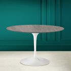 Tulipánový stolek Eero Saarinen H 73 v šedé kamenné keramice Made in Italy - Scarlet Viadurini