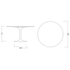 Tulipánový stůl Eero Saarinen H 73 z keramiky Sirius Made in Italy - Scarlet Viadurini