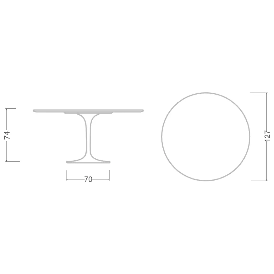 Tulipánový stůl Eero Saarinen H 73 z keramiky Sirius Made in Italy - Scarlet Viadurini