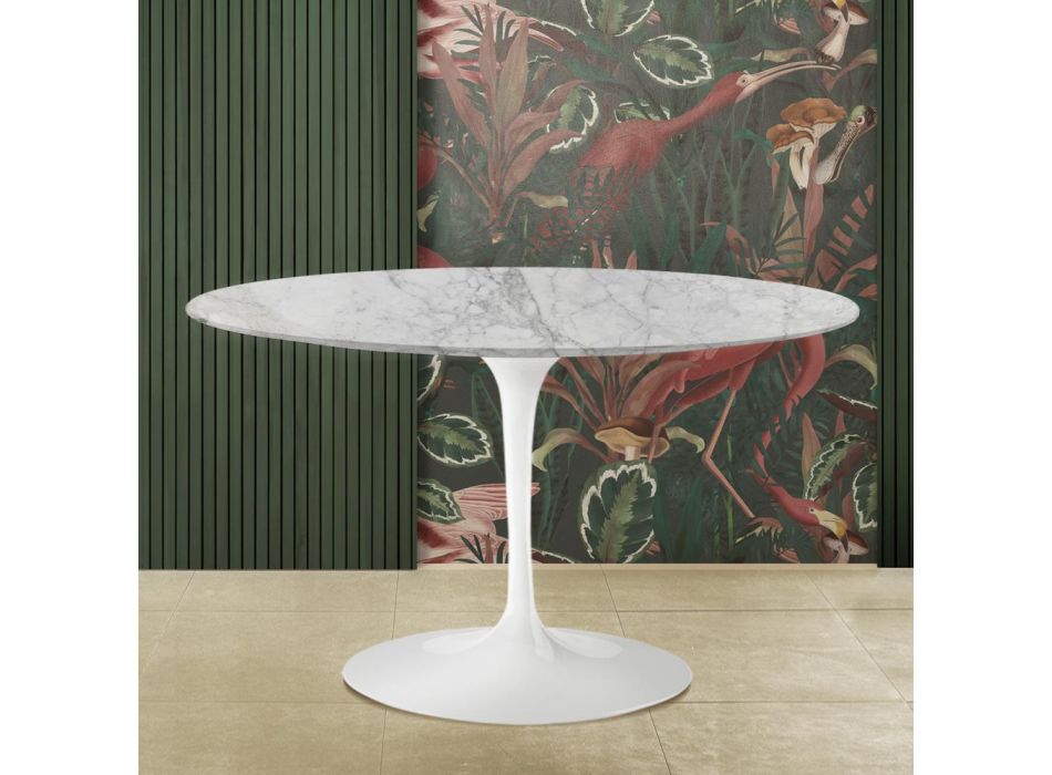 Eero Saarinen Tulip Table H 73 z mramoru Arabescato Made in Italy Viadurini