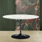 Tulipánový stůl Eero Saarinen H 73 z carrarského mramoru Made in Italy Viadurini