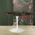 Eero Saarinen Tulip Table H 73 z tmavého mramoru Emperador Made in Italy Viadurini