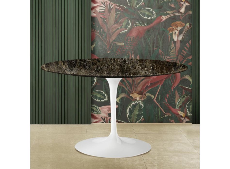 Eero Saarinen Tulip Table H 73 z tmavého mramoru Emperador Made in Italy Viadurini