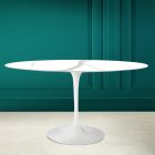 Tulipánový stůl Eero Saarinen H 73 Oval z keramiky Calacatta Michelangelo Viadurini