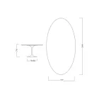 Tulipánový stůl Eero Saarinen H 73 Oval z keramiky Calacatta Michelangelo - Scarlet Viadurini