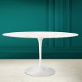 Tulipán Eero Saarinen H 73 oválný stůl v keramickém diamantovém krému Made in Italy - Scarlet