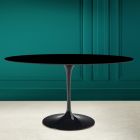 Tulipánový stůl Eero Saarinen H 73 Oval v absolutně černé keramice Made in Italy - Scarlet Viadurini