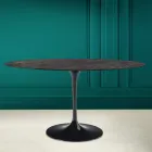 Tulipánový stůl Eero Saarinen H 73 Oval z keramiky Noir Desire Made in Italy - Scarlet Viadurini