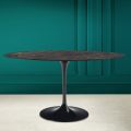 Keramika Tulip Eero Saarinen H 73 Oval Table in Noir Desire Made in Italy - Scarlet