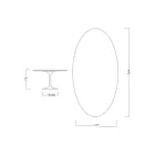 Tulipánový stůl Eero Saarinen H 73 Oval z keramiky Noir Laurent Made in Italy - Scarlet Viadurini