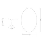 Tulipánový stůl Eero Saarinen H 73 Oval z keramiky Noir Laurent Made in Italy - Scarlet Viadurini