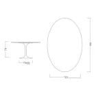 Tulipánový stůl Eero Saarinen H 73 Oval z keramiky Pietra Grey Made in Italy - Scarlet Viadurini