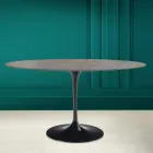 Tulipánový stůl Eero Saarinen H 73 Oval z keramiky Pietra Grey Made in Italy - Scarlet Viadurini