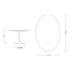 Tulipánový stůl Eero Saarinen H 73 oválný z keramiky Rem Made in Italy - Scarlet Viadurini