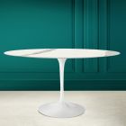 Tulipánový stolek Eero Saarinen H 73 Oválný sochařská keramika s plnou žílou - šarlatový Viadurini