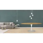 Tulipánový stůl Eero Saarinen H 73 Oval z přírodního dubu Made in Italy - Scarlet Viadurini