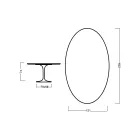 Tulipánový stůl Eero Saarinen H 73 Oval z přírodního dubu Made in Italy - Scarlet Viadurini