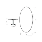 Tulipánový stůl Eero Saarinen H 73 Oval z třešňového mořeného dubu Made in Italy - Scarlet Viadurini