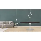 Tulipánový stůl Eero Saarinen H 73 Oval z mořeného dubu Made in Italy - Scarlet Viadurini